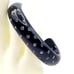 Black Lucite Pave Rhinestone Cuff Acrylic Bangle Bracelet Vintage MCM 50s 1960s