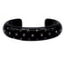 Black Lucite Pave Rhinestone Cuff Acrylic Bangle Bracelet Vintage MCM 50s 1960s