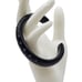 Black Lucite Pave Rhinestone Cuff Acrylic Bangle Bracelet Vintage MCM 50s 1960s