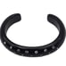 Black Lucite Pave Rhinestone Cuff Acrylic Bangle Bracelet Vintage MCM 50s 1960s