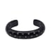 Black Lucite Pave Rhinestone Cuff Acrylic Bangle Bracelet Vintage MCM 50s 1960s