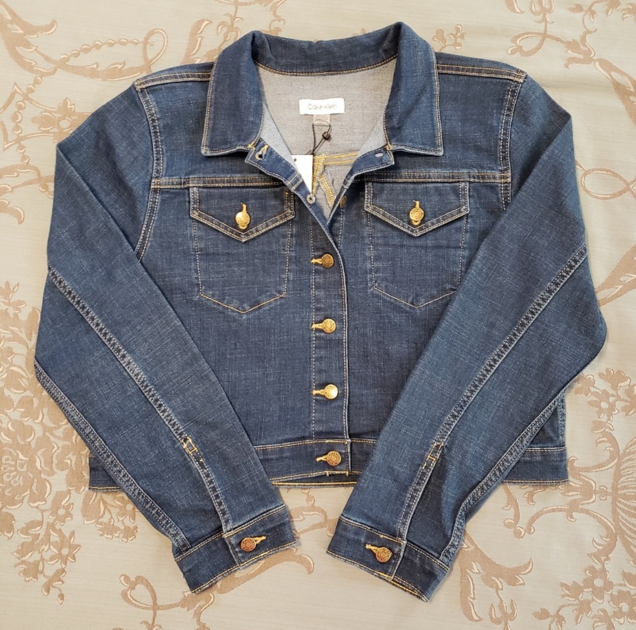 Calvin Klein Blue Button Up Denim Jacket Women's Size Large