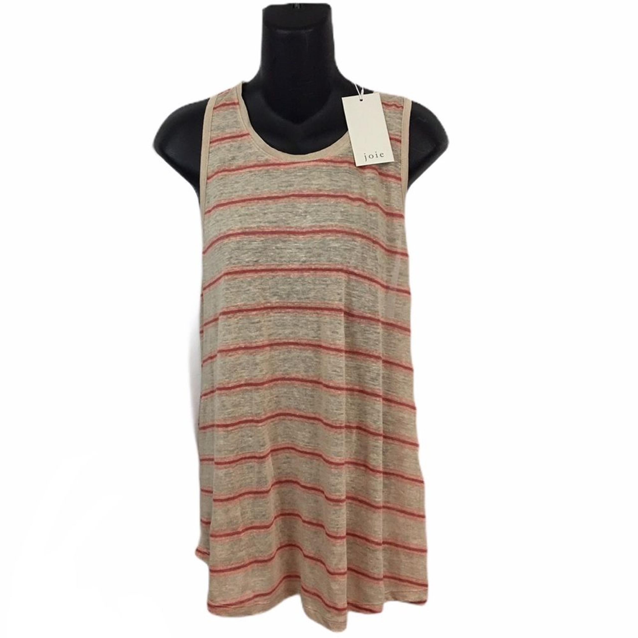 Joie Twist T-Back Linen Striped Top