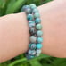Elegant Chrysocolla Beaded Bracelet Set