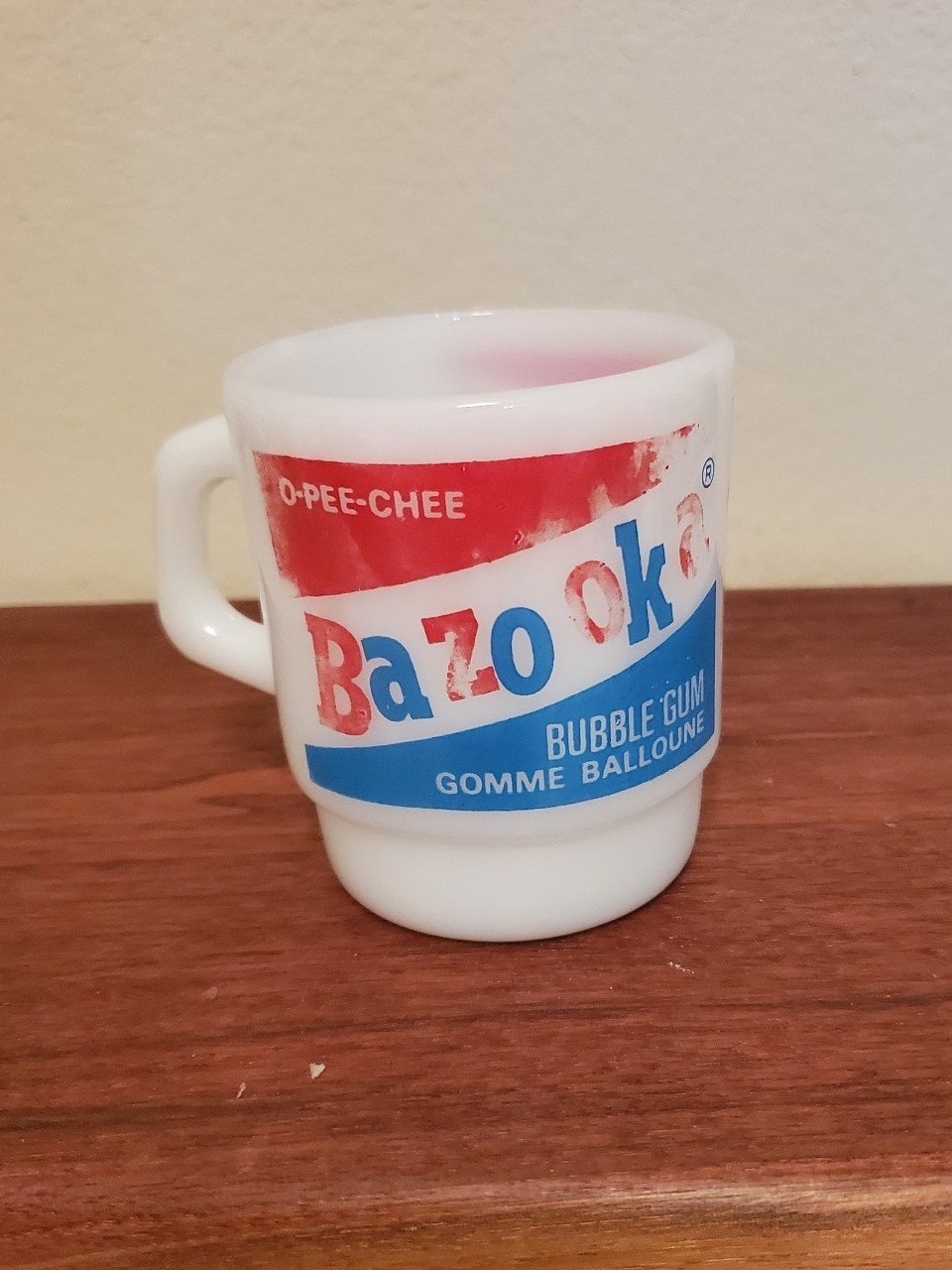 Rare Anchor Hocking Fireking O PEE CHEE Bazoka Bubble Gum Mug