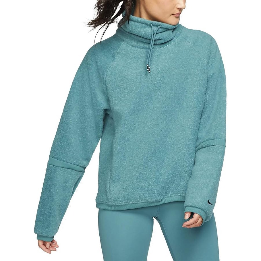 NIke Therma Fleece Cowl Cozy Teal Sweater