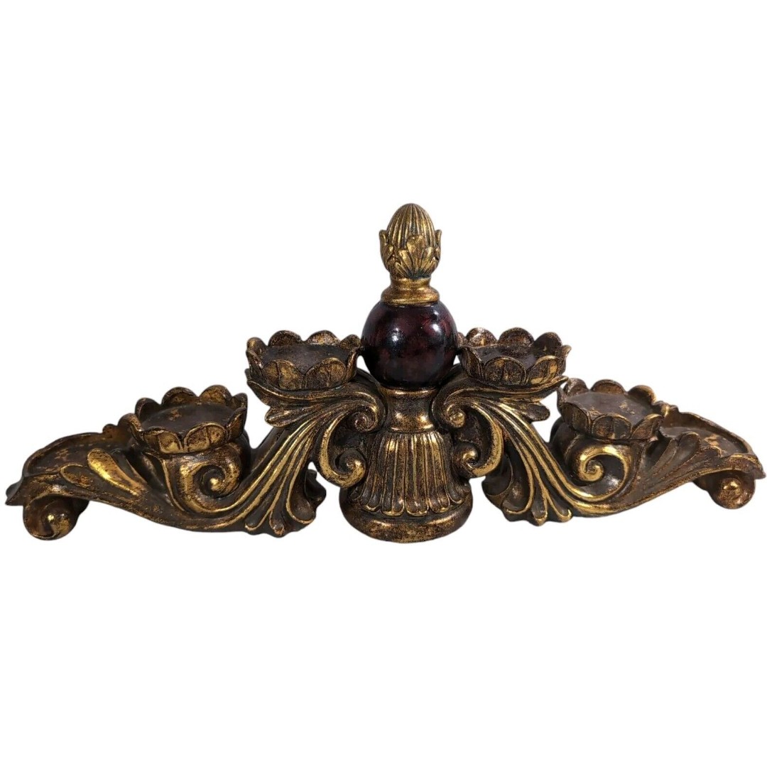 Old Ornate Candelabra 6 Candlestick Candle Holder 17 x 8 3 2.15 lbs