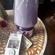 W&A Mini Metallic Purple Glass Lamp with Shade