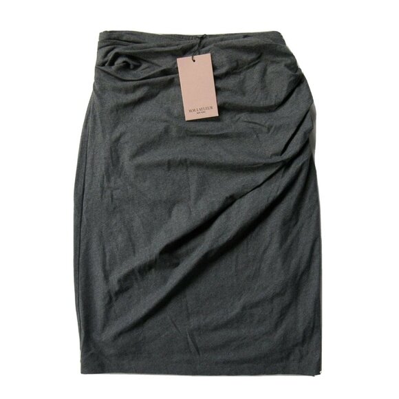 NWT MM. Lafleur Soho 2.0 Pencil in Gray Ruched Stretch Jersey Pull-on Skirt S