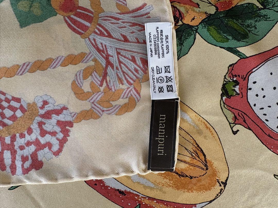 小物 manipuri Apple pattern scarf Manipuri Fruit Pattern Silk Scarf 63 x 63 Scarves