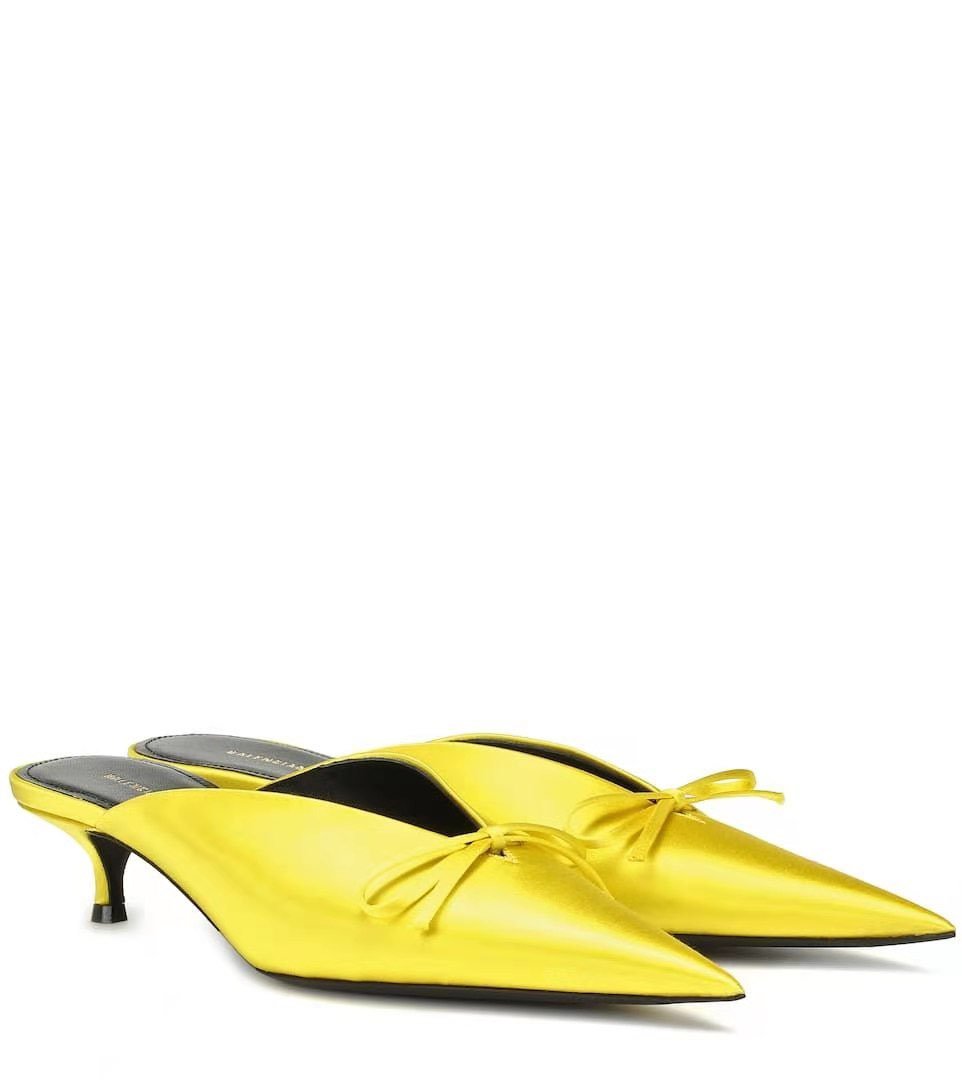 BALENCIAGA Satin Knife Bow Mules