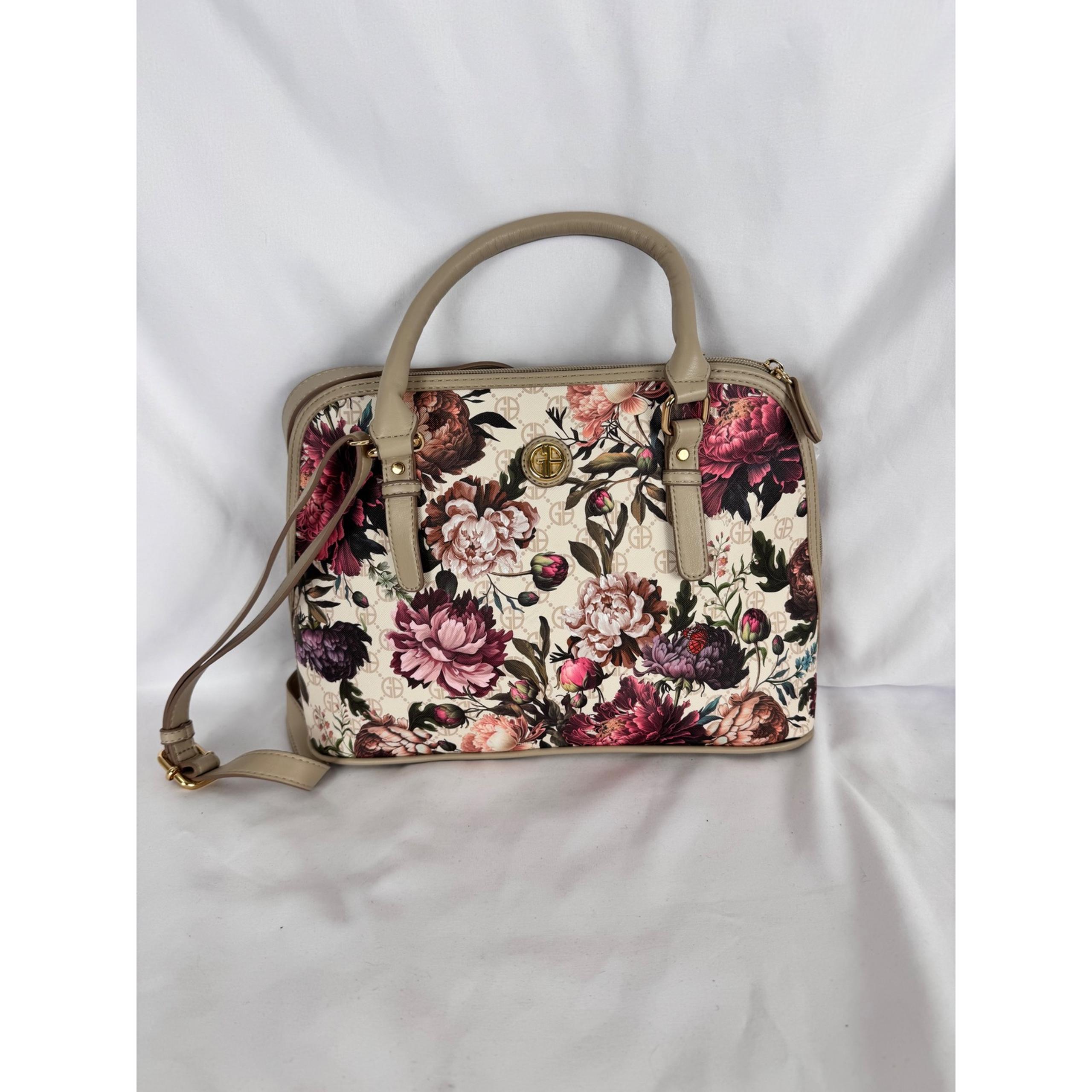 Gianni Bini Floral Dome Satchel Bag Top Handle Crossbody Designer Purse