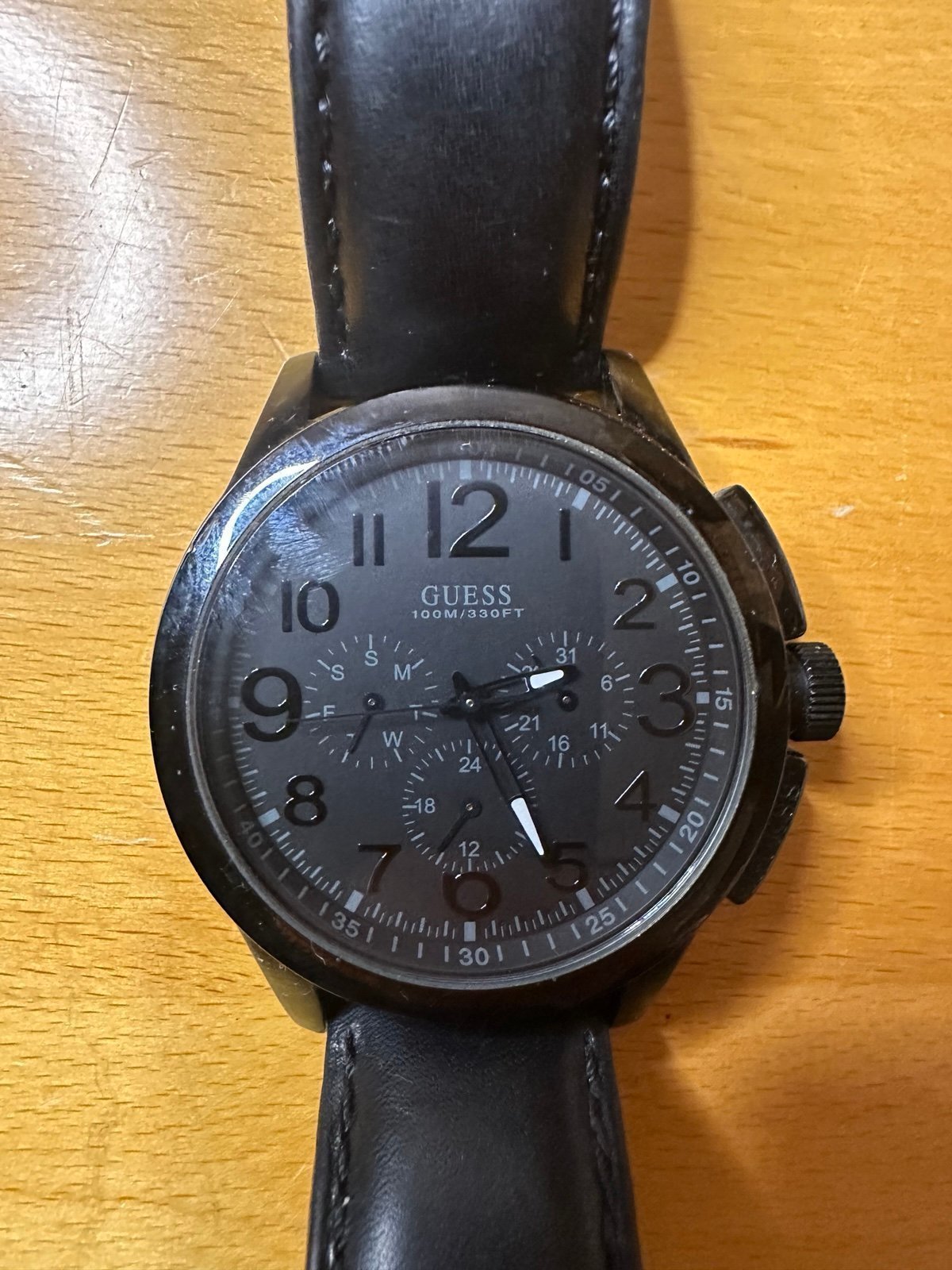 Guess Men's U10628G1 Black Modern Details Casual Sport Watch