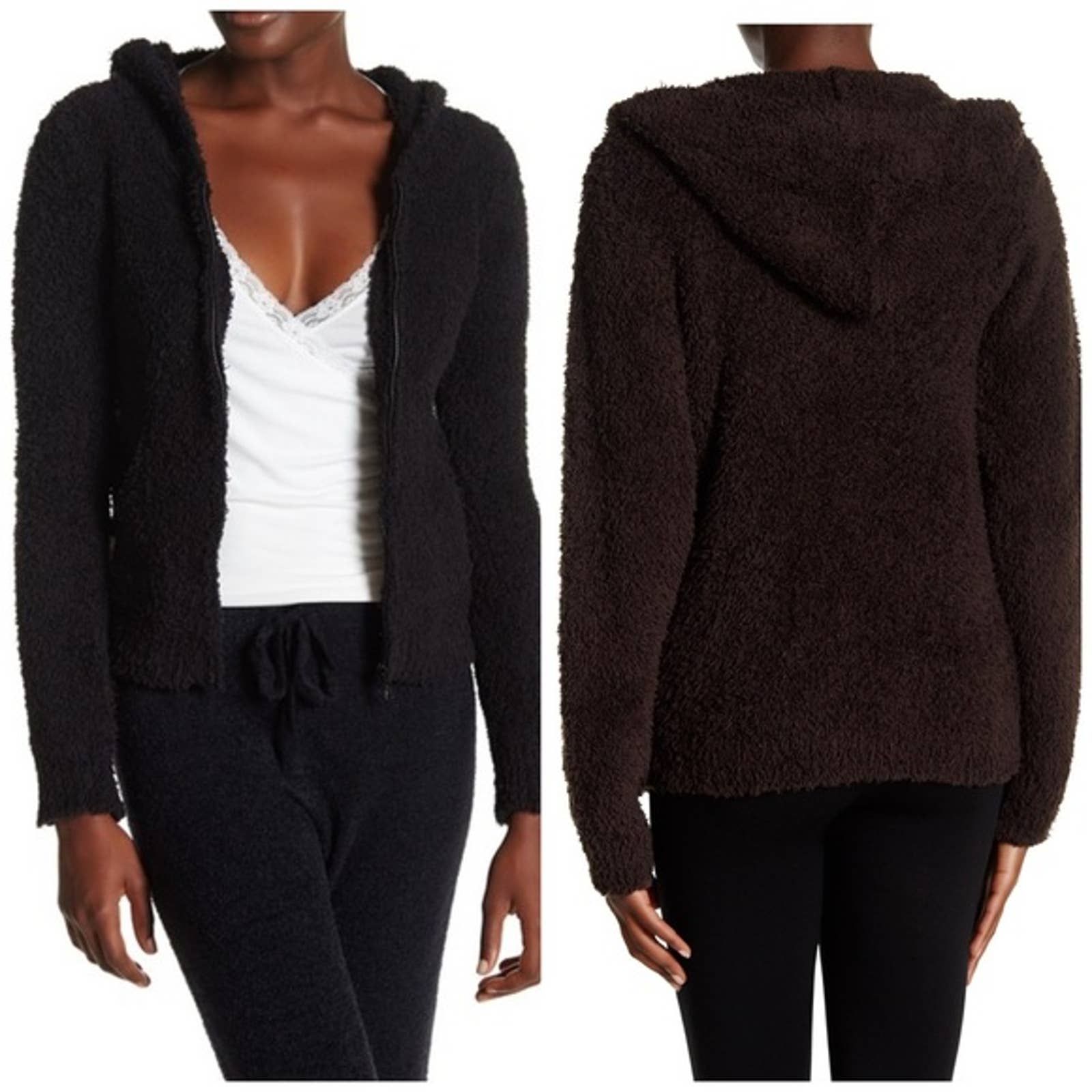 Barefoot Dreams Cozychic Brown shops Zip Up Hoodie