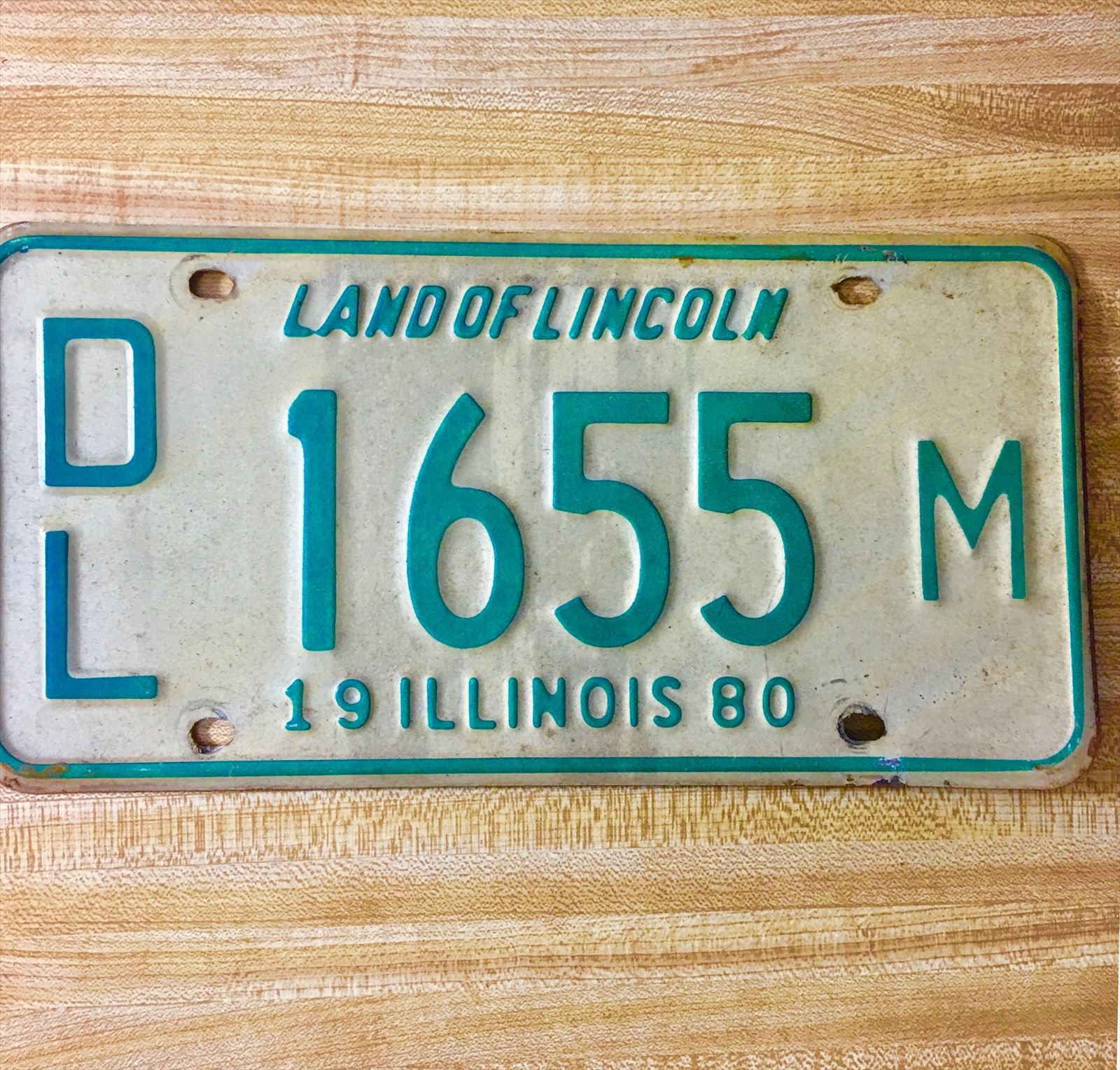 1980 Illinois License Plate Pair DL 1655