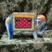 Handpainted Wood Elephant Hinged Box Trinkets Crystals Stash RARE!