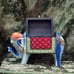 Handpainted Wood Elephant Hinged Box Trinkets Crystals Stash RARE!