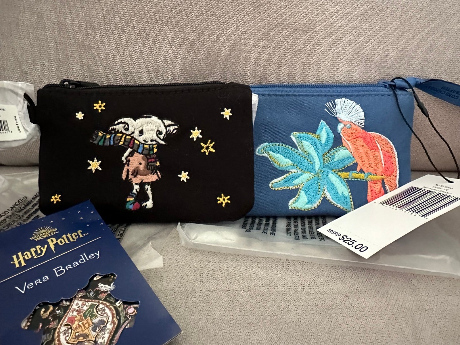 Vera Bradley Harry Potter Dobby Zip ID Case Set Friends at Hogwarts