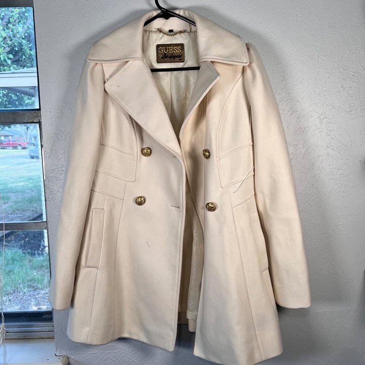 Guess white coat gold buttons Clearance