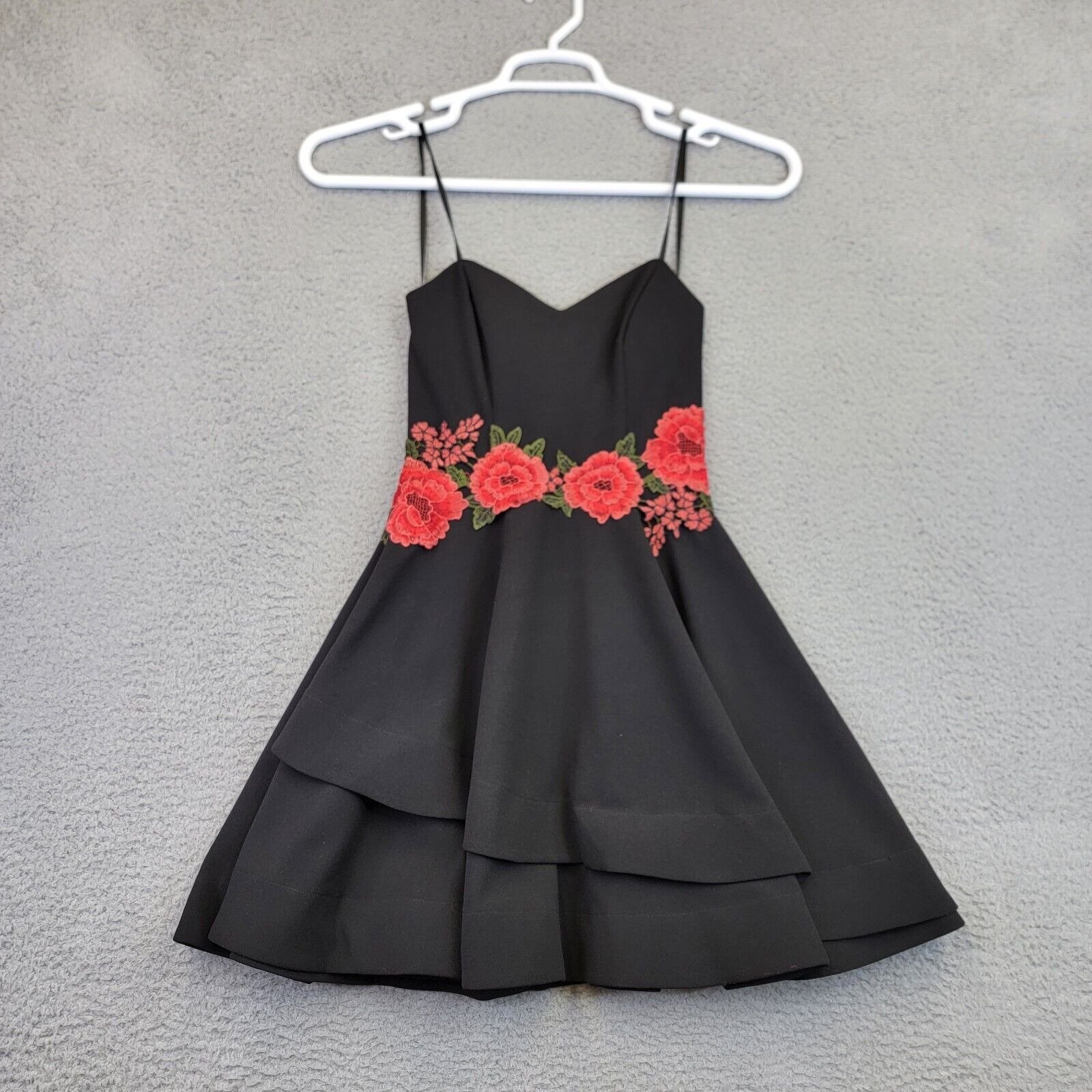 B Darlin Whimsigoth Dress Womens 2 Y2K Floral HOCO Tiered Baddie Babydoll Junior