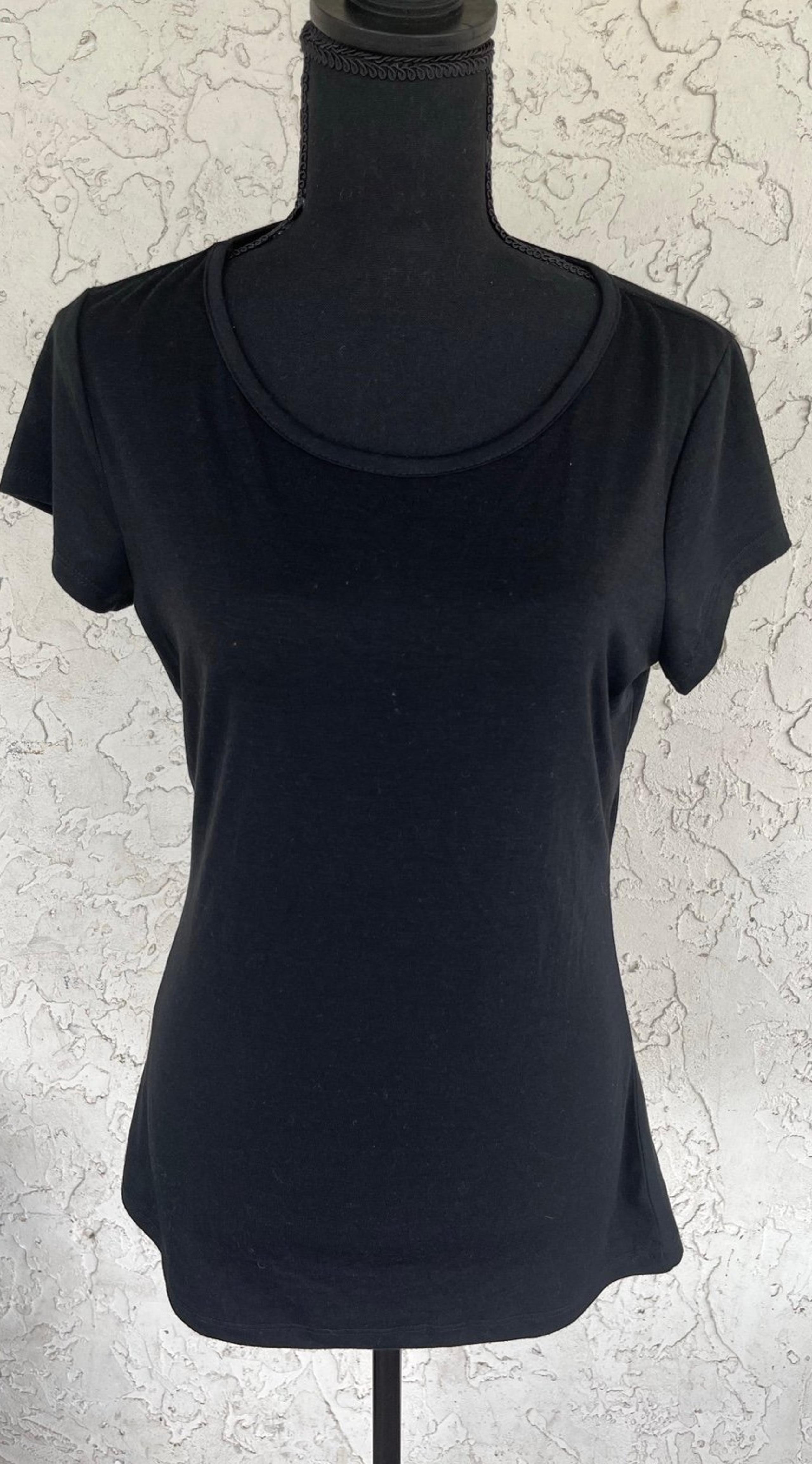 Charlotte Russe size large black tshirt ripped back goth/punk/party/fashion