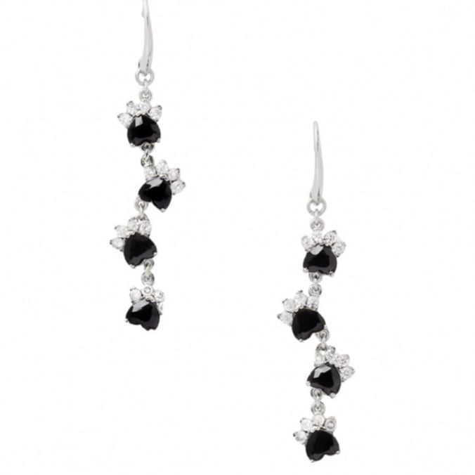 109 Kate Spade Black Paw Print Linear Earrings