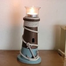 Global Evian Hanging Wooden Tealight Candle Holder