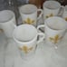 Vintage milk glass handle mugs