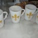Vintage milk glass handle mugs