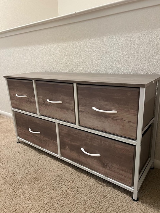 Dresser for Bedroom with 5 Drawers, Wide Chest of Drawers, Fabric Dresser