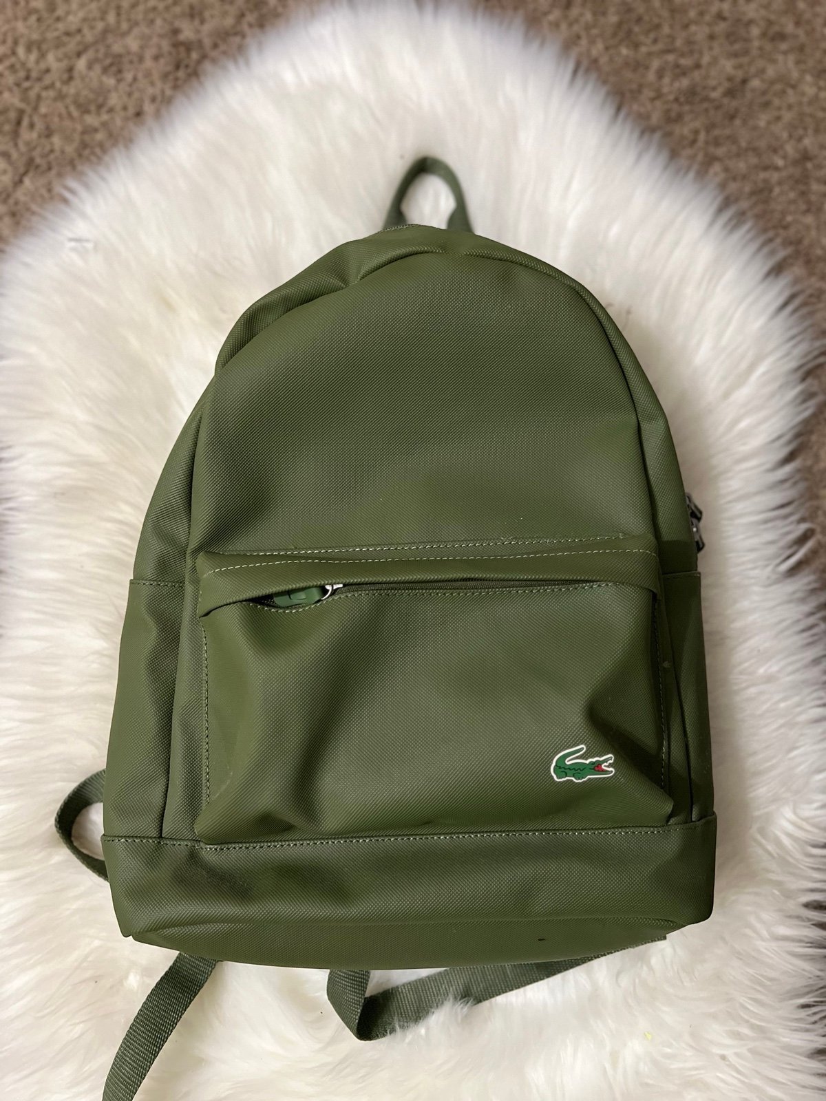 Lacoste leather bagpack Green