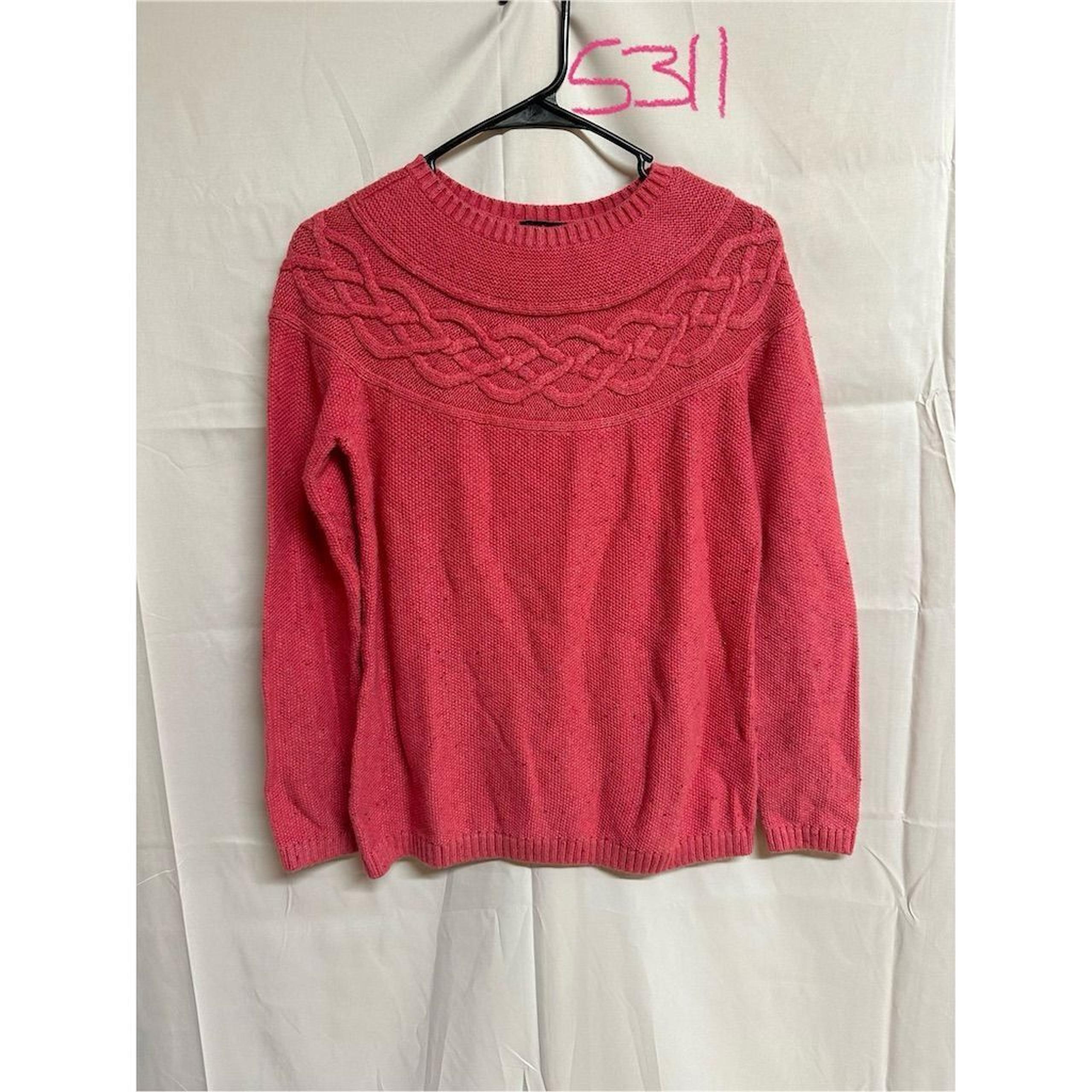 Talbots Women's Pink Cable Knit Pullover Sweater Size S