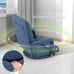 Swivel Floor Chair, Armrest Game Chair Floor with Adjustable Back, Blue (Ch200)