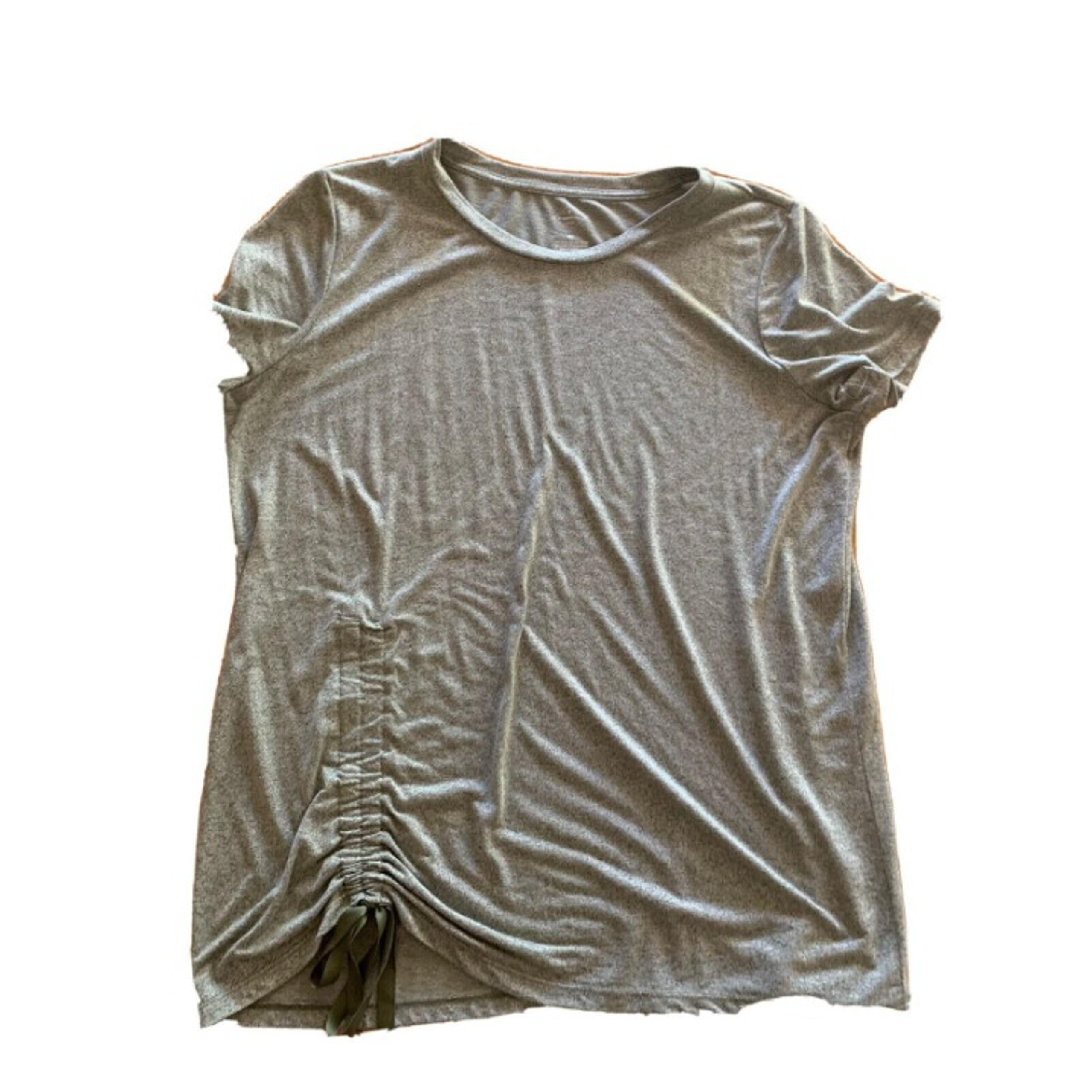 ST JOHNS BAY Womens Size XL Green Short Sleeve Ruched Front T Shirt