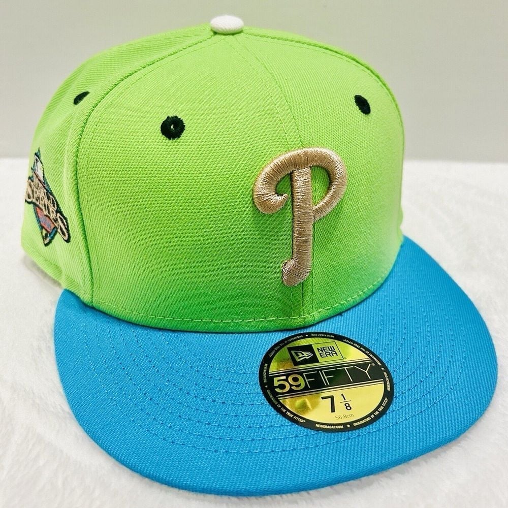 New Era Philadelphia Phillies World Series Patch 59FIFTY Fitted Hat Green 7 3/8