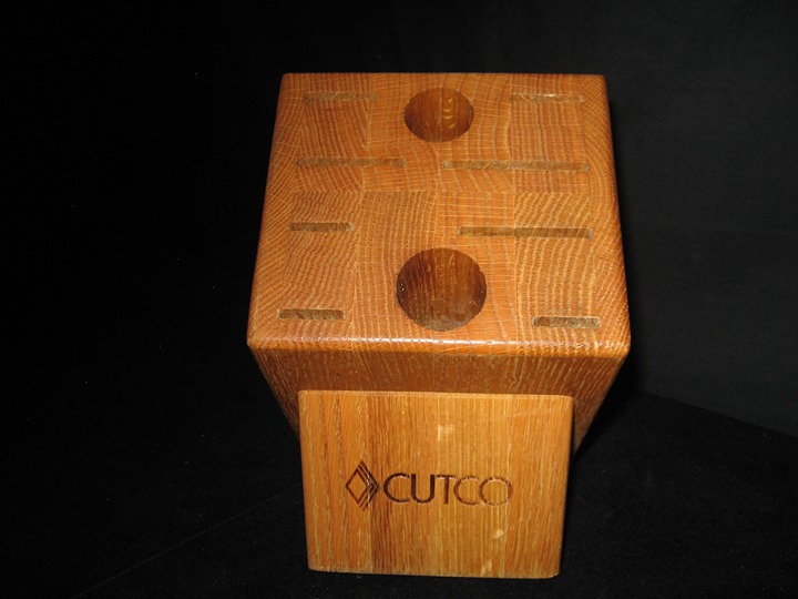 Cutco 10 Slot Wooden Knife Storage Block Honey Oak