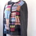 Liz Claiborne Vtg. Lamb Wool & Rabbit hair Patch work Button up Sweater