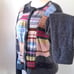 Liz Claiborne Vtg. Lamb Wool & Rabbit hair Patch work Button up Sweater