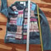 Liz Claiborne Vtg. Lamb Wool & Rabbit hair Patch work Button up Sweater