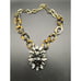 Tortoise Shell Acrylic Loops J CREW Statement Necklace Large Rhinestone Pendant