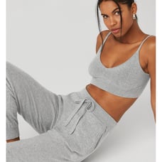 NWT Alo Yoga Cashmere Dove Grey Heather Bra & Pant SET Sz XS