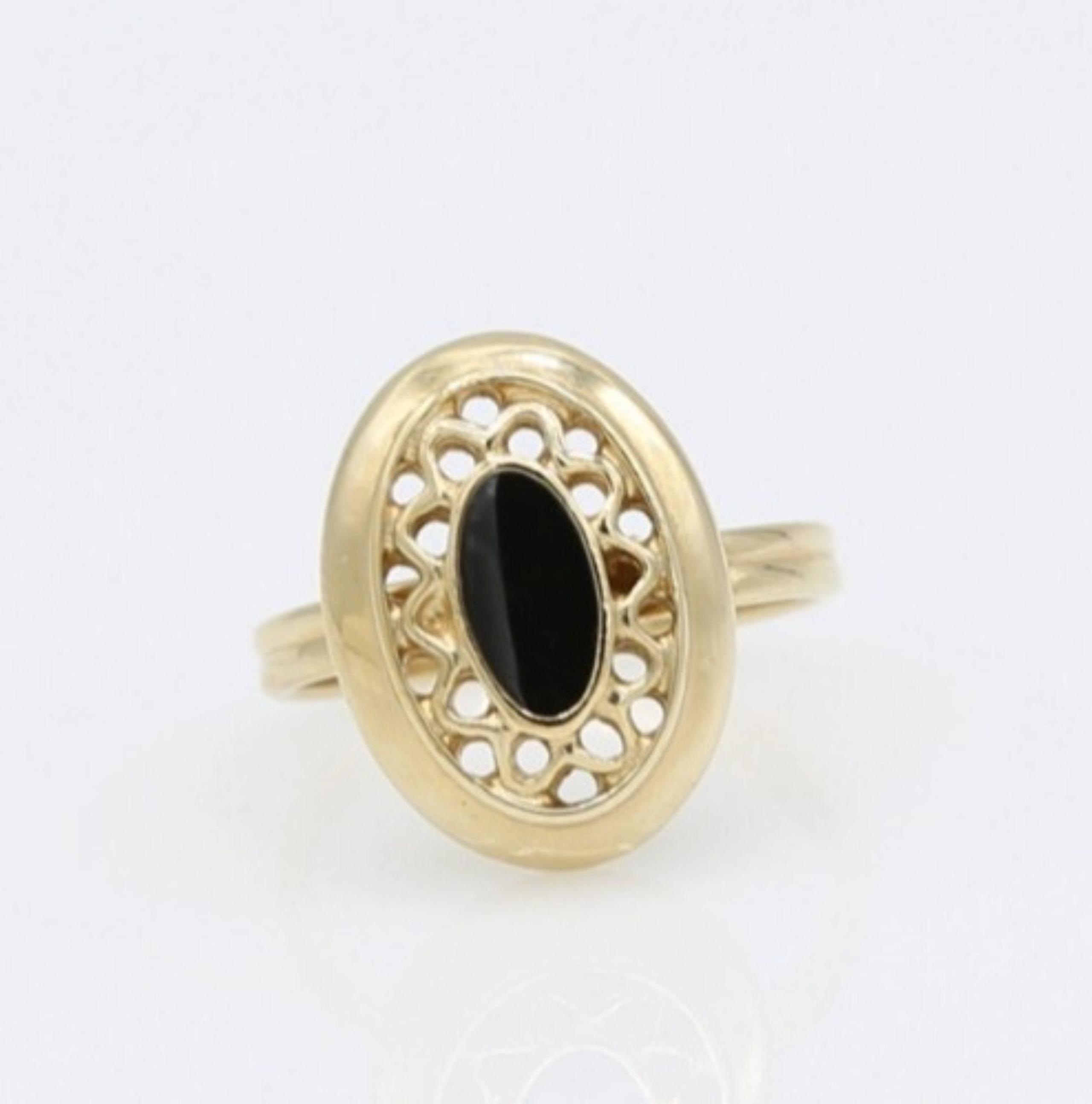 Onyx Fillagree  GP Ring