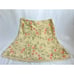 J Jill 100% Linen M Peach Print Cream Midi Skirt Lace Trim Novelty Cottagecore