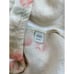 J Jill 100% Linen M Peach Print Cream Midi Skirt Lace Trim Novelty Cottagecore