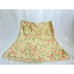 J Jill 100% Linen M Peach Print Cream Midi Skirt Lace Trim Novelty Cottagecore