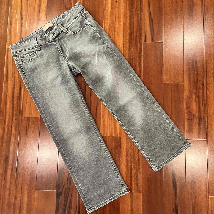 Vintage Paige Hollywood Hills Gray Capri Jeans Denim Crop Straight Leg Size 28