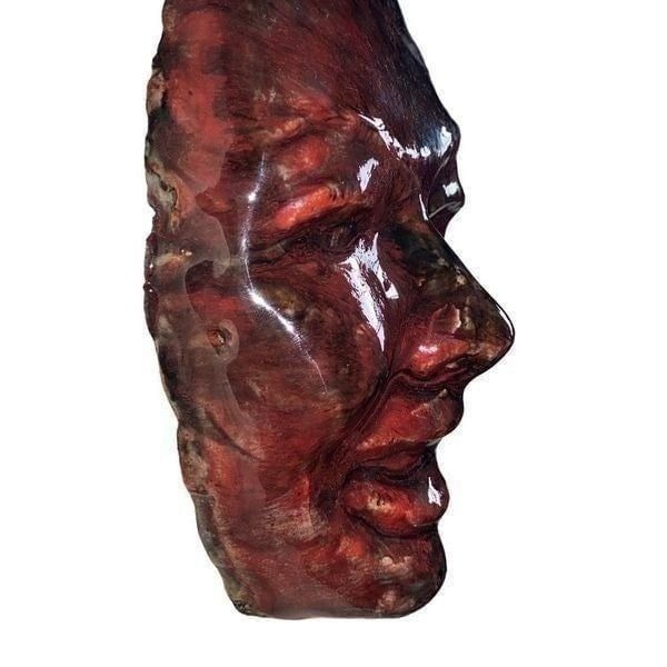 Face Wall Mask Sculpture Ceramic Haunted Surrealism Realism Art Deco Witchy Vamp