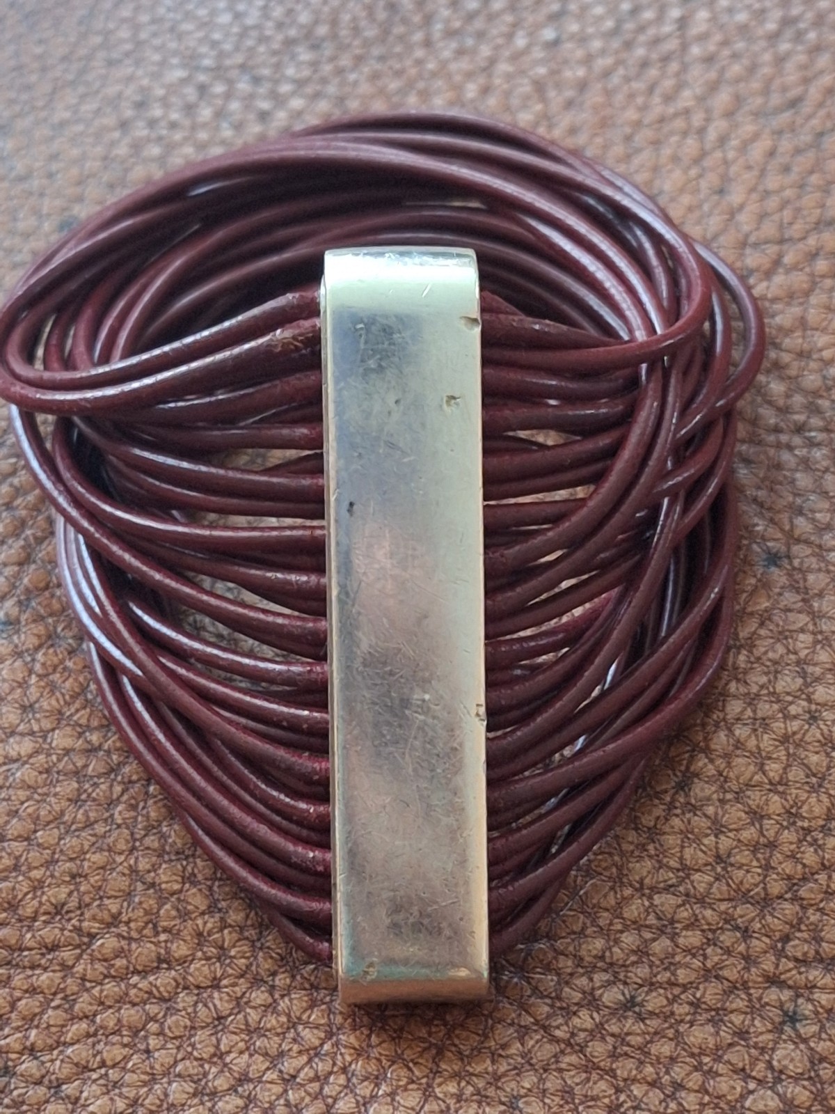 Bracelet Sterling silver and Leather