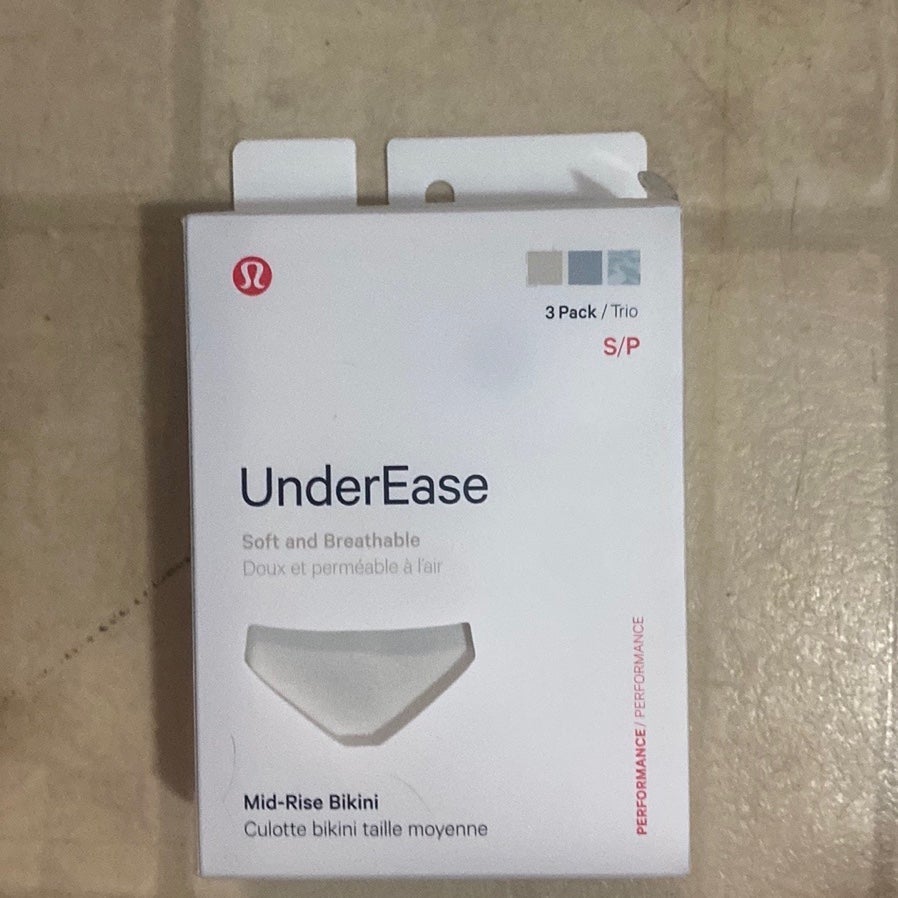 Lululemon UnderEase, Mid-Rise Bikini, Vapor, Chambray, LQCM, Size S
