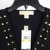 MICHAEL KORS ASTOR BLACK STRETCH JERSEY V-NECK GOLD STUDS WOMEN'S MED ~98-BNWT